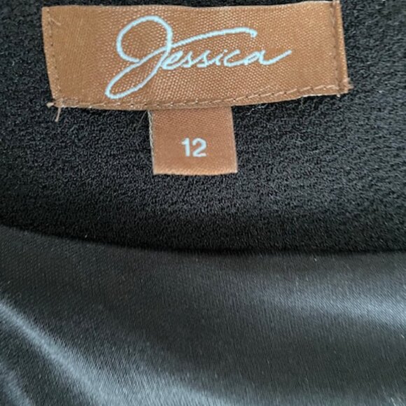 Jessica VTG - sheath dress  - black - with large bow   - cap sleeves - size 12 - Picture 7 of 8